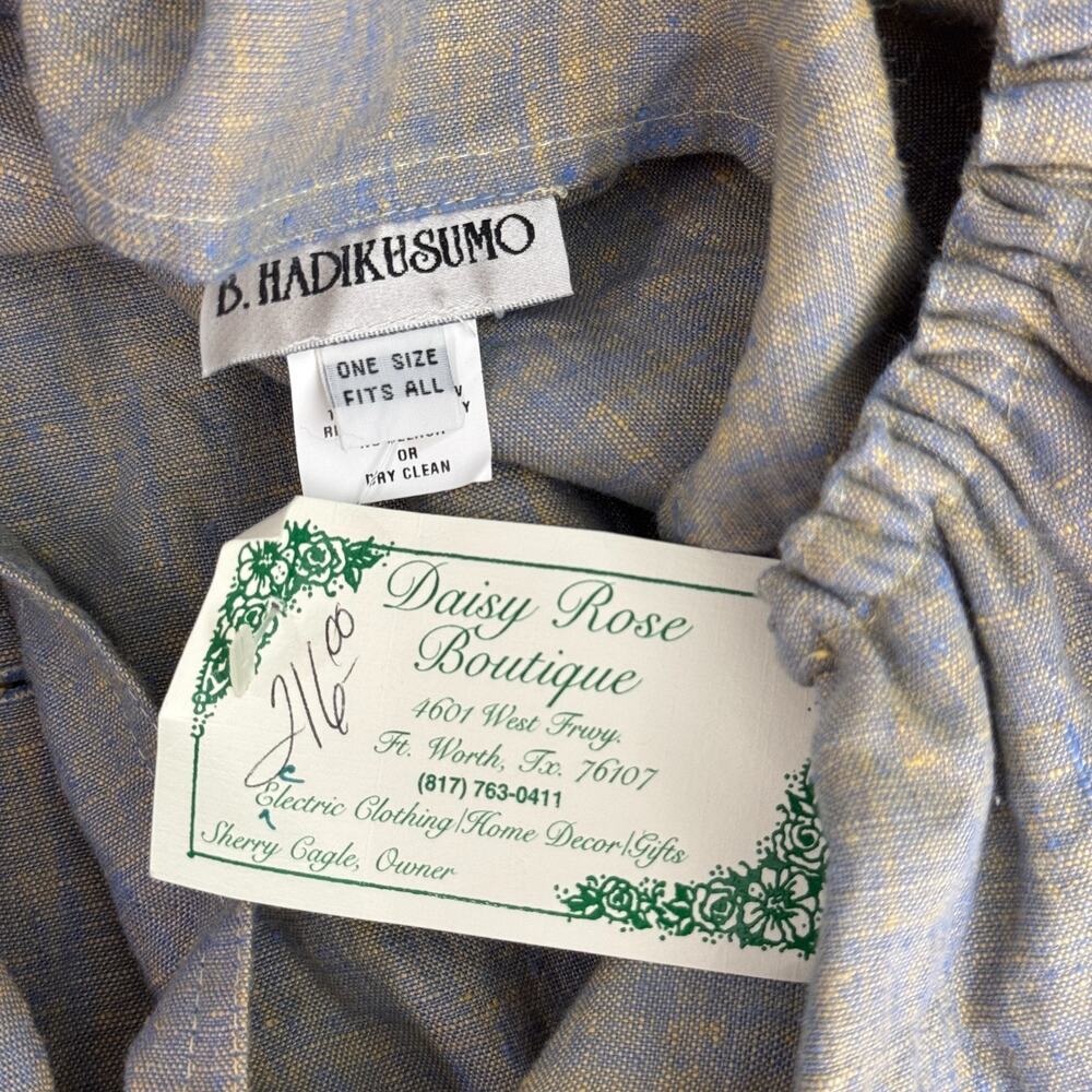 B Hadikusumo Jacket Womens One Size Lagenlook Linen Hooded Button Front - Picture 3 of 12